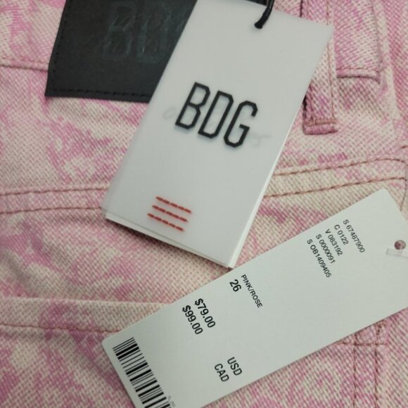 Urban Outfitters BDG High-Waist Cowboy Jeans Pink Size 26 NWT Denim - Picture 7 of 8